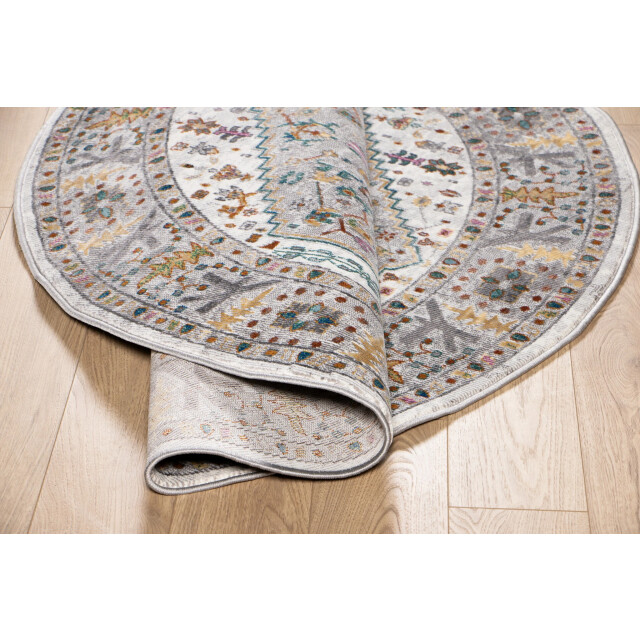 Muratap Picasso bellagio rond vintage vloerkleed multi / creme laagpolig- 300 cm 3437654 large