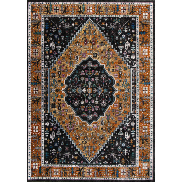 Muratap Picasso paloma vintage vloerkleed multi / geel laagpolig- 200x200 cm 3437622 large