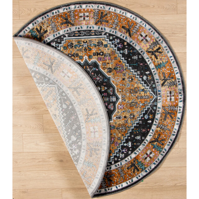 Muratap Picasso paloma rond vintage vloerkleed multi / geel laagpolig- 240 cm rond 3437619 large