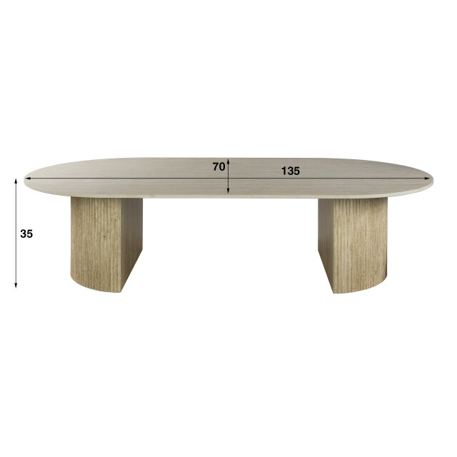 Hoyz salontafel romano arch 135cm keramiek travertin 3491416 large