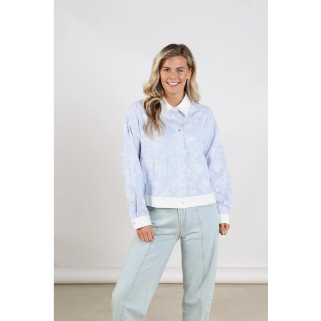 Nukus Nks02202 315 meave blouse embroidery offwhite/cloudy NKS02202 315 large