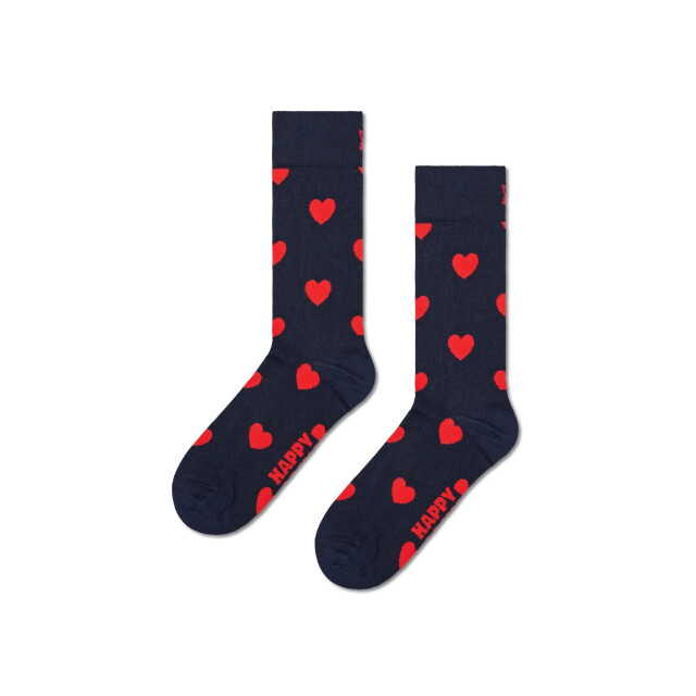 Happy Socks Unisex sokken hartjes print valentijn giftbox 1-paar donkerblauw P000867 large