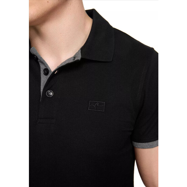 Rusty Neal heren polo antraciet korte mouw knoopsluiting RN3032-1-1 large