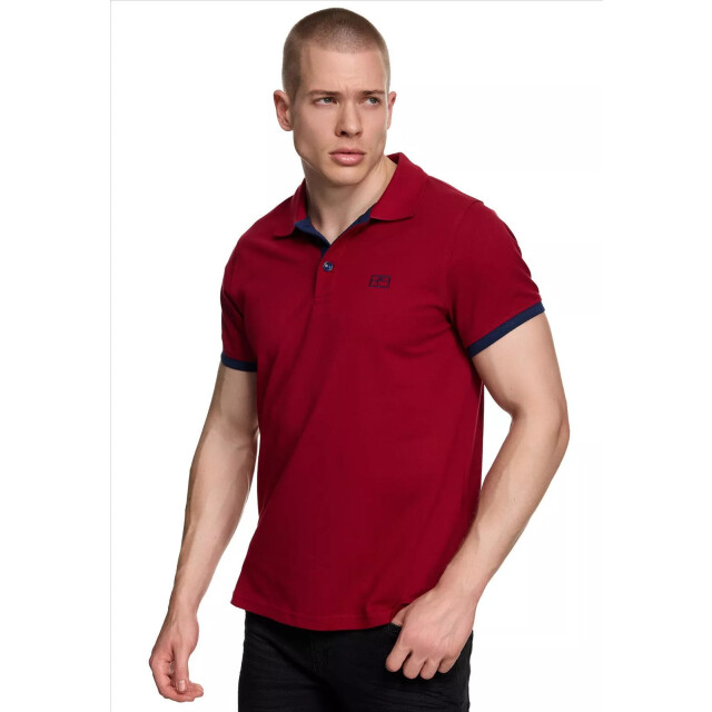 Rusty Neal heren polo bordeaux marine korte mouw knoopsluiting RN3032-1 large