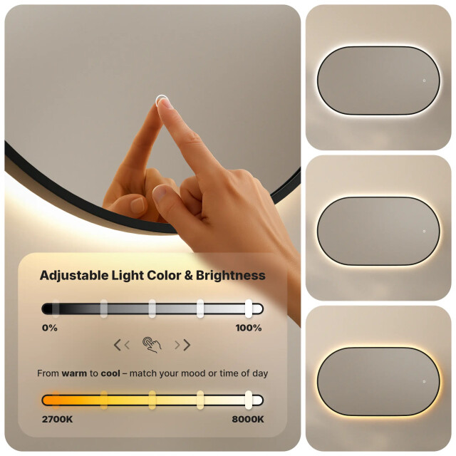 Mirlux Badkamerspiegel 100x50cm ovaal frame 3274079 large