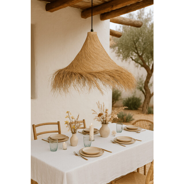 Furnilux -grote raffia hanglamp Ø110 cm – handgemaakte boho plafondlamp van 3191986 large