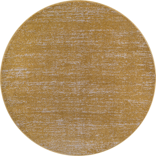 Muratap Relax oslo laagpolig vloerkleed rond modern tapijt geel goud- 240 cm 3504429 large