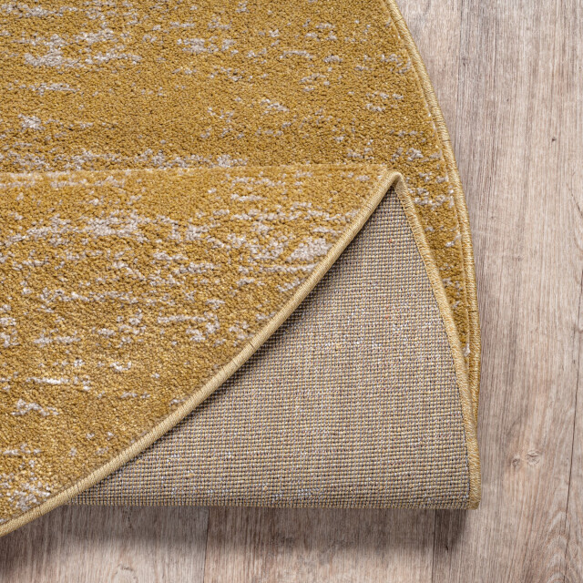 Muratap Relax oslo laagpolig vloerkleed rond modern tapijt geel goud- 240 cm 3504429 large