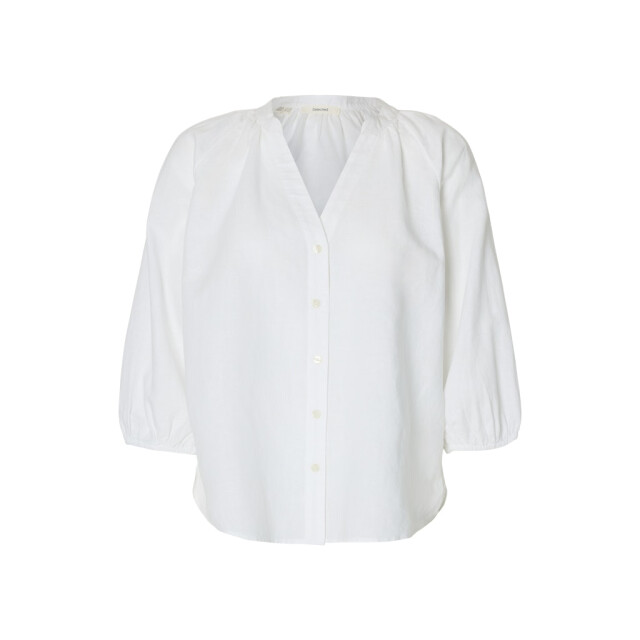 Selected Femme slwcleo-alberta linen blend shirt n 16099877 bright white 06615.100.0287 large