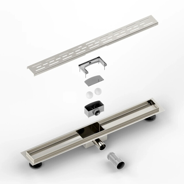 Mirlux Douchegoot 70cm standaard rooster rvs met flens 3503553 large