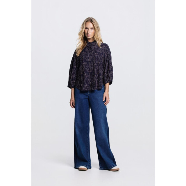 Jansen Amsterdam Nuria blouse wtp 761 000780 dark blue WTP 761 large