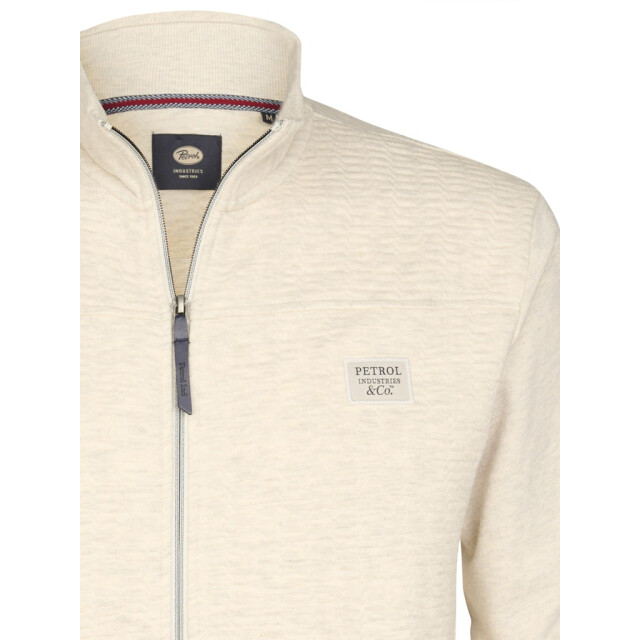 Petrol Industries men sweater collar zip m-1060-swc310 0009 antique white melee 05791.100.0014 large