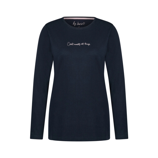 By Louise Dames pyjama set lang donkerblauw gestreept BL-6213-02 large