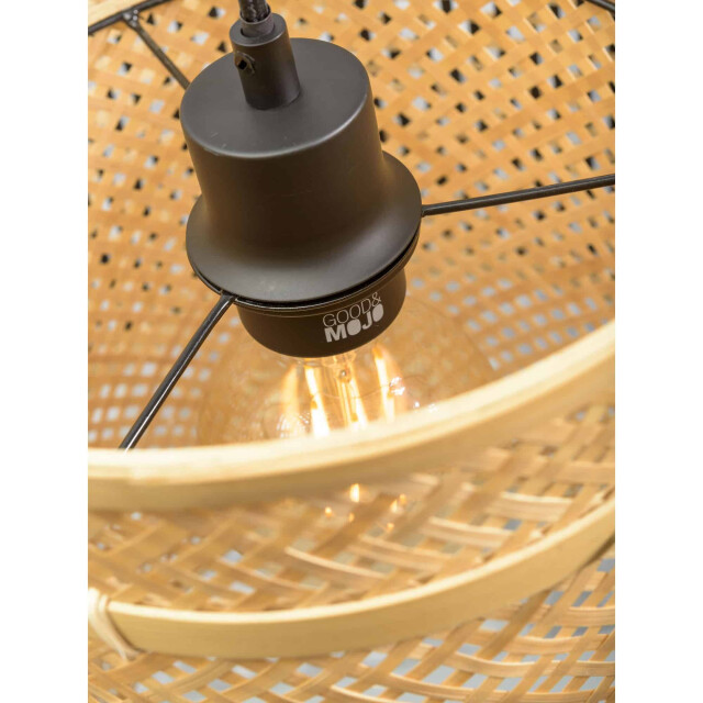Good&Mojo Hanglamp bhutan bamboe/zwart Ø50cm 2273294 large