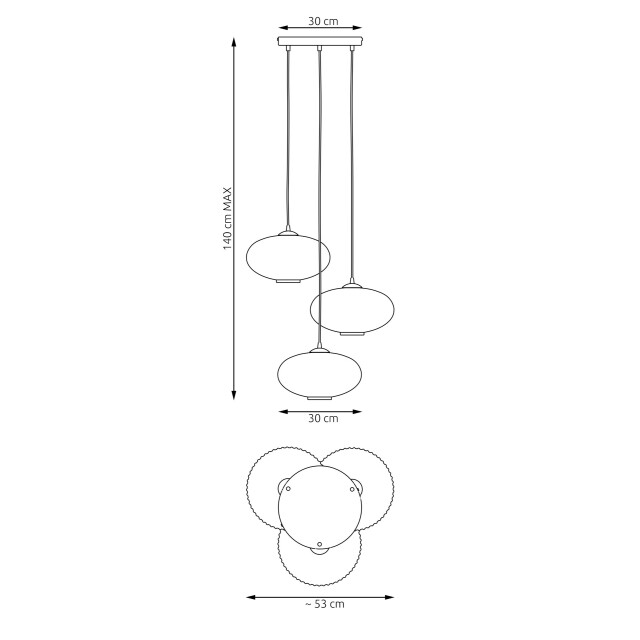 Bright Home Hanglamp olga landelijk 3 lichtpunten 3270708 large