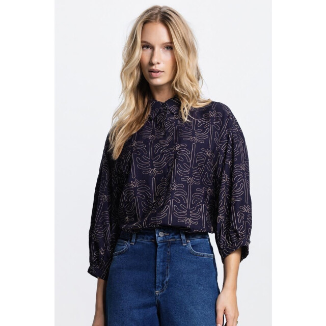 Jansen Amsterdam Nuria blouse wtp 761 000780 dark blue WTP 761 large