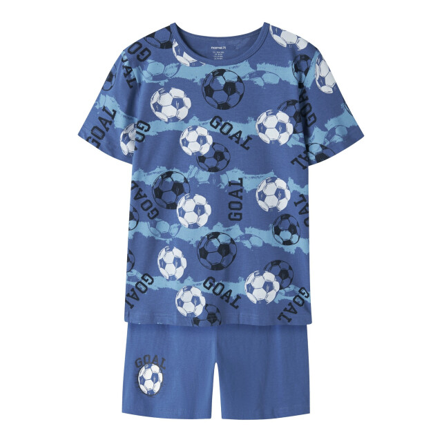 Name It Jongens korte pyjama set shortama nkmnightset blauw voetbal print 13257123-Delft large