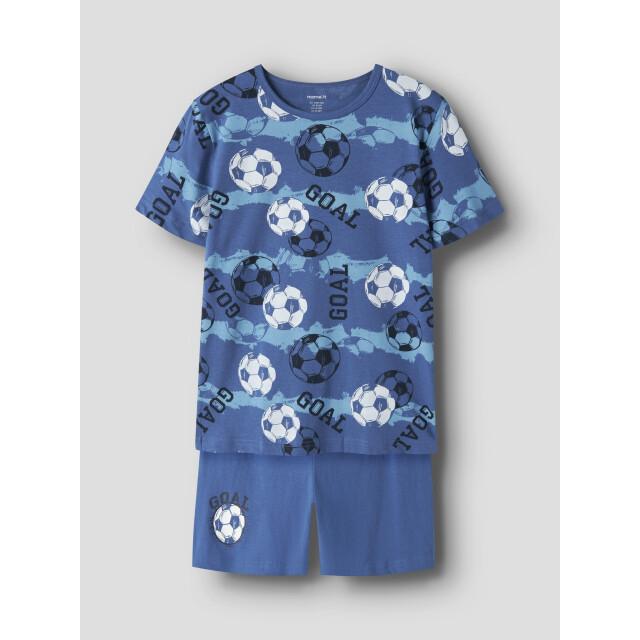Name It Jongens korte pyjama set shortama nkmnightset blauw voetbal print 13257123-Delft large