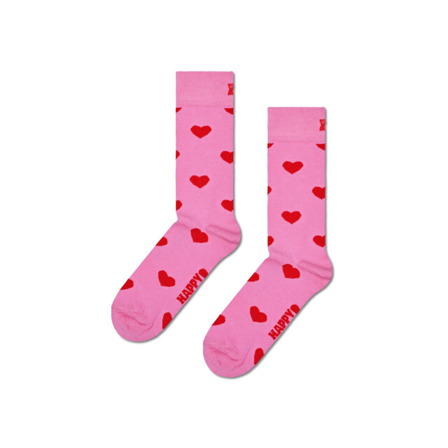 Happy Socks Dames sokken hartjes print valentijn giftbox 2-paar roze/zwart/lichtblauw P001717 large