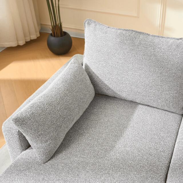 CaliCosy 3-zits slaapbank in stof met chaise longue l219 cm louison 3508816 large