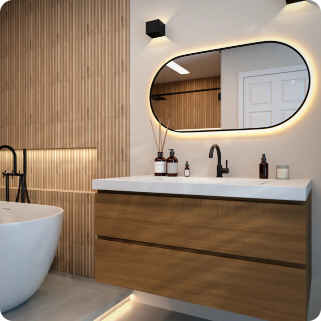 Mirlux Badkamerspiegel 100x50cm ovaal frame 3274079 large