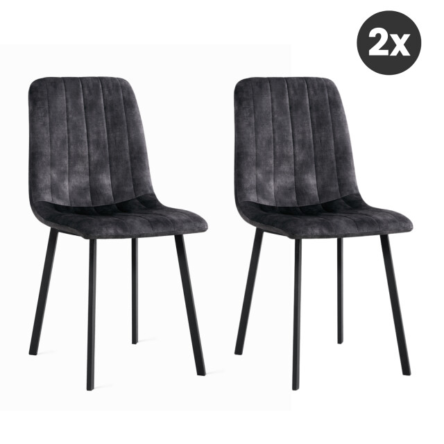 Multifurn 2x eetkamerstoel minsk fluweel - 2409634 large