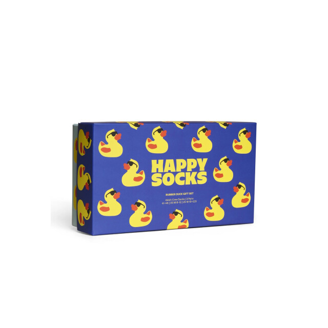 Happy Socks Heren sokken rubberen badeendjes print giftbox 3-pack blauw/lichtblauw/roze P002652 large