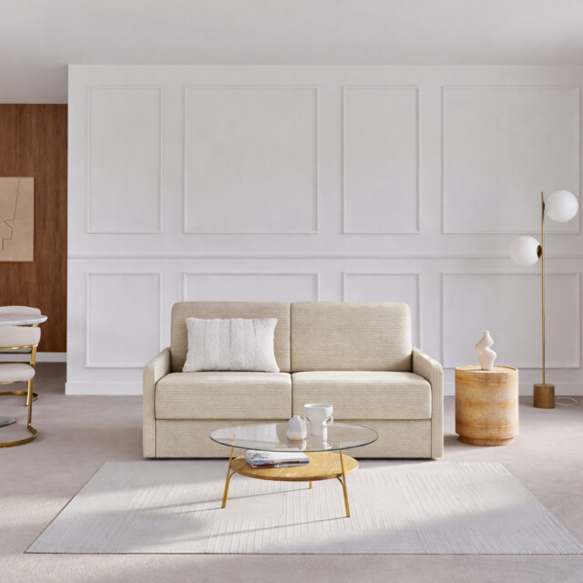 CaliCosy Slaapbank 3-zits in geribbeld fluweel l175 cm 2937831 large