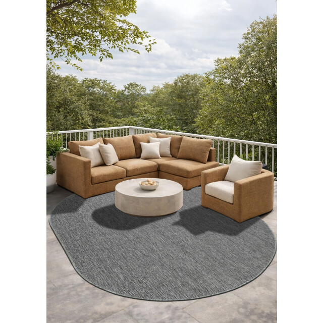 Muratap Brussels uni buitenkleed – ovaal effen indoor & outdoor vloerkleed – 3192041 large