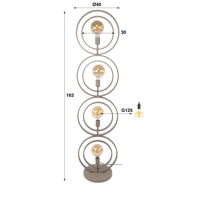 Hoyz vloerlamp turn around 4-lichts - 3491561 large