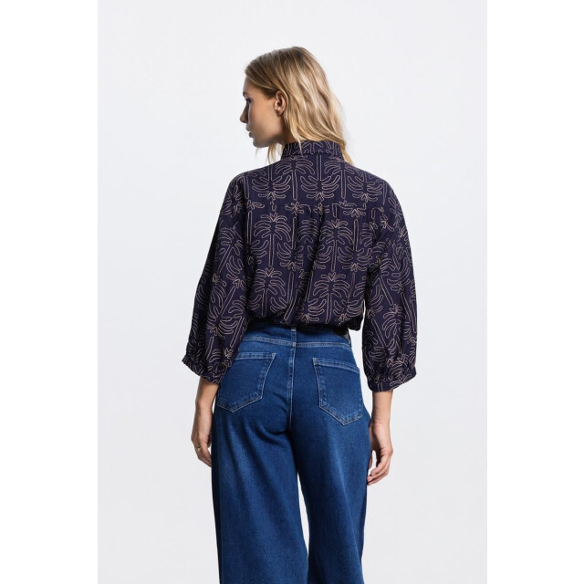 Jansen Amsterdam Nuria blouse wtp 761 000780 dark blue WTP 761 large
