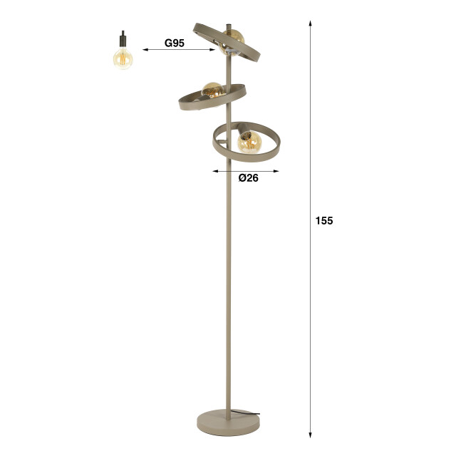 Hoyz vloerlamp hover 3-lichts - 3491715 large