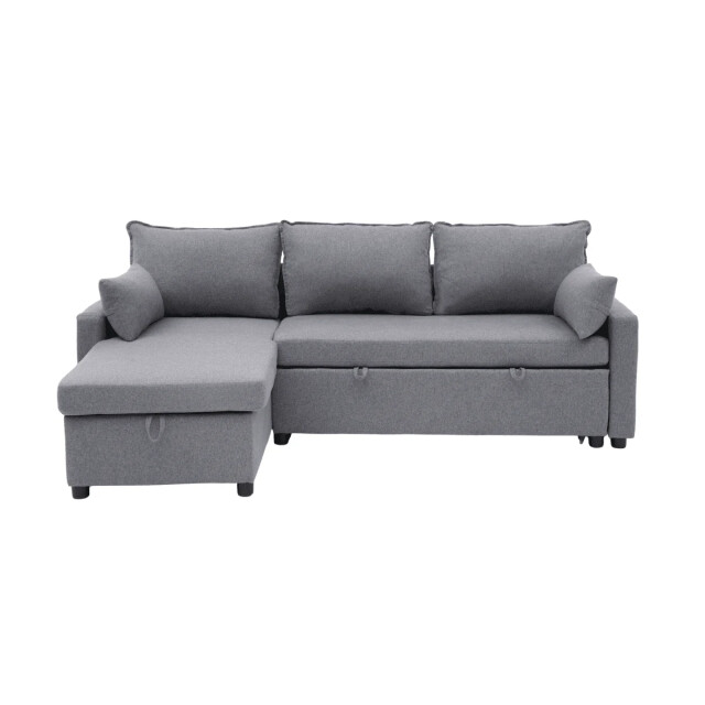 CaliCosy 3-zits slaapbank in stof met chaise longue l219 cm louison 3508814 large