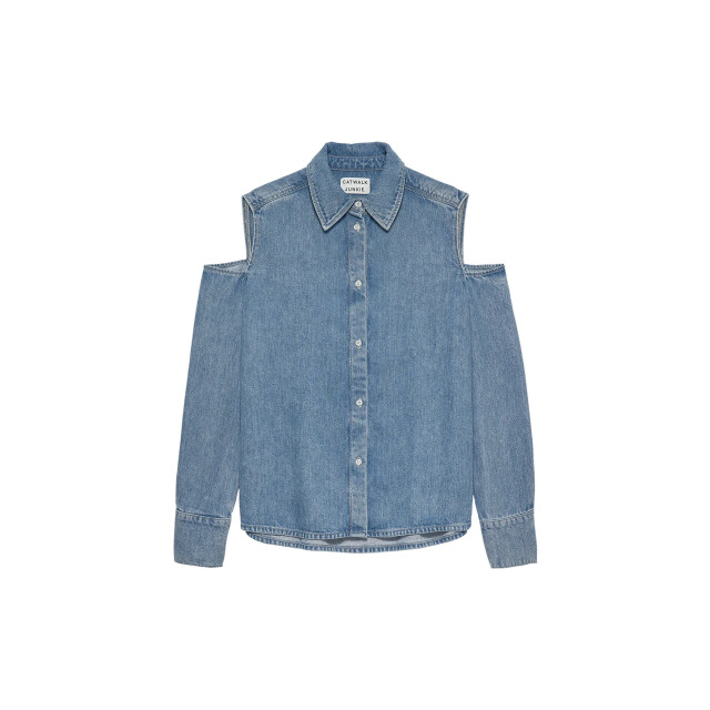 Catwalk Junkie 2601021609 open shoulder denim blouse 2601021609 Open shoulder denim blouse large