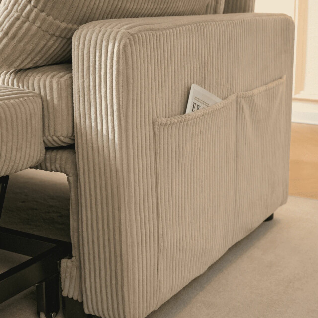 CaliCosy 3-zitsbank met slaapfunctie en chaise longue in corduroy l219 cm louison 3508812 large