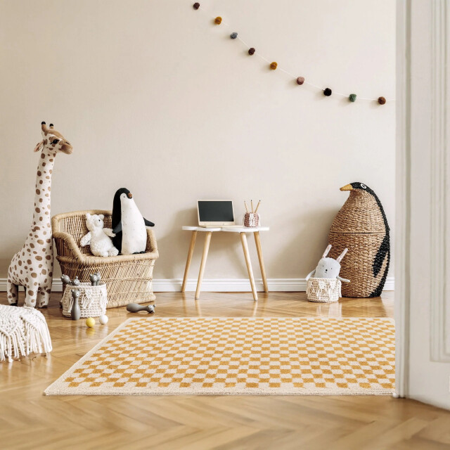 AFK Living Hoogpolig ruitmotief tapijt zacht en volumineus checkers 3445840 large