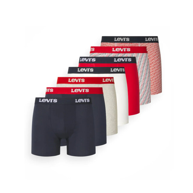 Levi's heren boxershort giftpack 7-pack blauw/grijs/multicolour/rood maat m 37149-0934 large