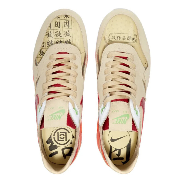 Nike unisex air max 1 clot sneakers beige/multicolour/rood maat DD1870-100 large