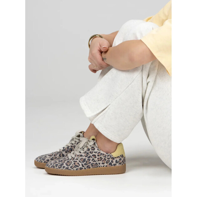 DWRS Label Dwrs poona leopard sand butter lage sneakers dames B11456-50 8328 large