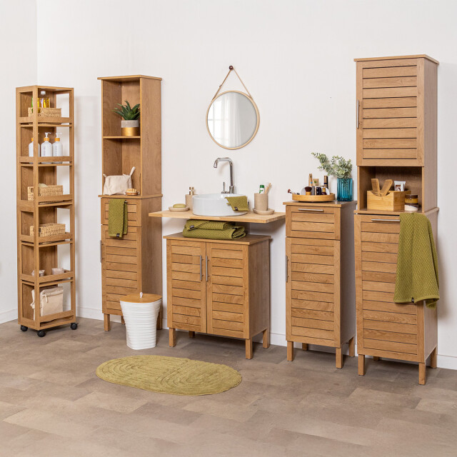 4bathroomz Bozen badkamerkast halfhoog 93 cm in houtlook - 3503782 large