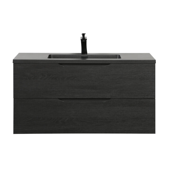 Badplaats Badkamermeubel set cairo 100 x 48 cm zwart eiken badmeubel met 3510128 large