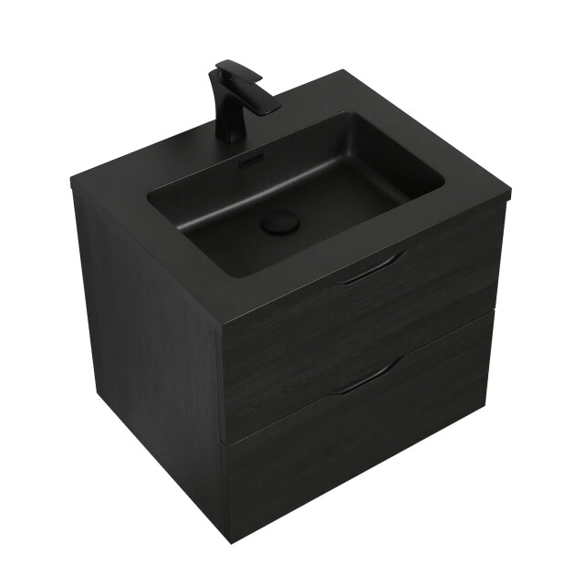 Badplaats Badkamermeubel set cairo 60 x 48cm zwart eiken badmeubel met 3510130 large