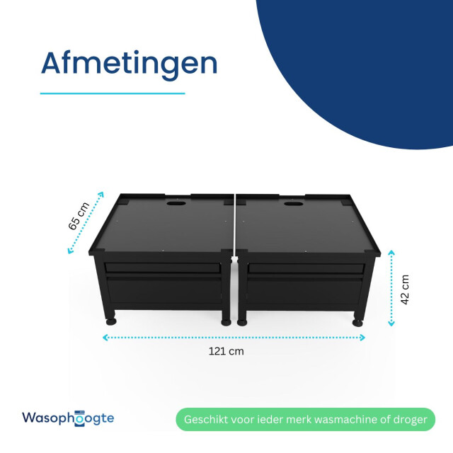 Wasophoogte Wasmachine verhoger – novapro met lade en plateau – 3448224 large