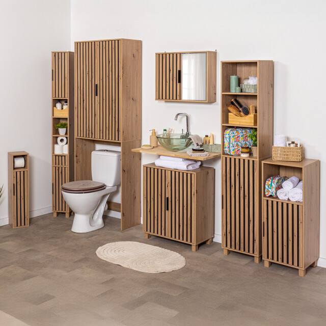 4bathroomz Parma badkamerkast hoog kolomkast in paneel design /zwart 3503735 large