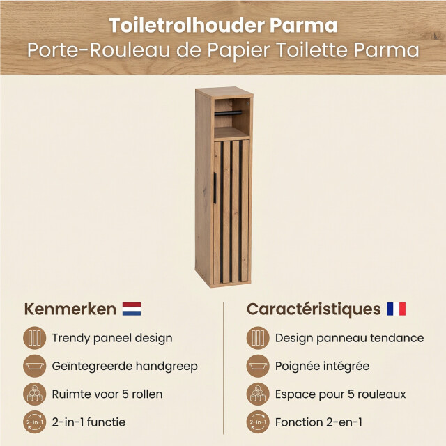 4bathroomz Parma toiletrolhouder met toiletroldispenser 5 rollen 3503750 large