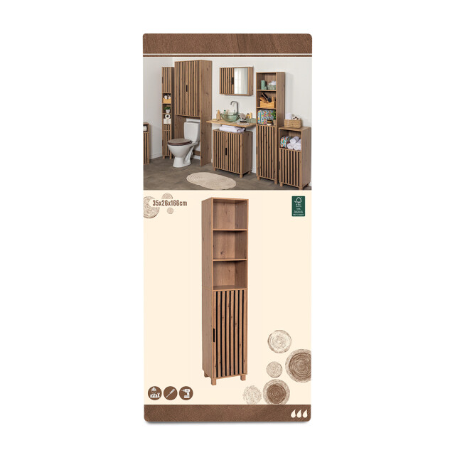 4bathroomz Parma badkamerkast hoog kolomkast in paneel design /zwart 3503735 large