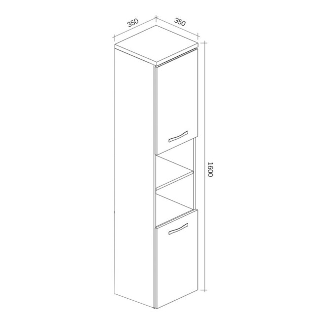 Badplaats Badkamerkast paso 35 x 35 x 160 cm hoogglans hangende 3181281 large