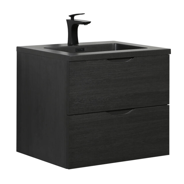 Badplaats Badkamermeubel set cairo 60 x 48cm zwart eiken badmeubel met 3510130 large