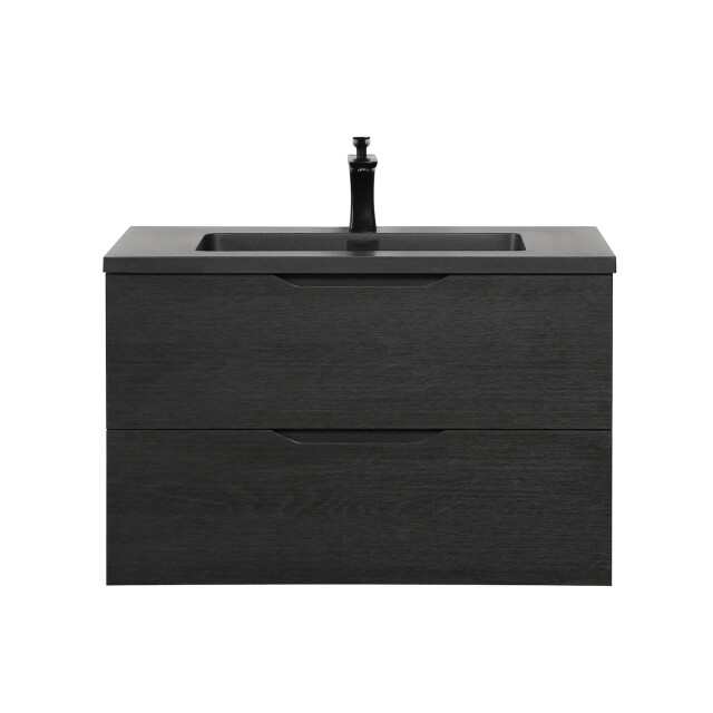 Badplaats Badkamermeubel set cairo 80 x 48cm zwart eiken badmeubel met 3510129 large
