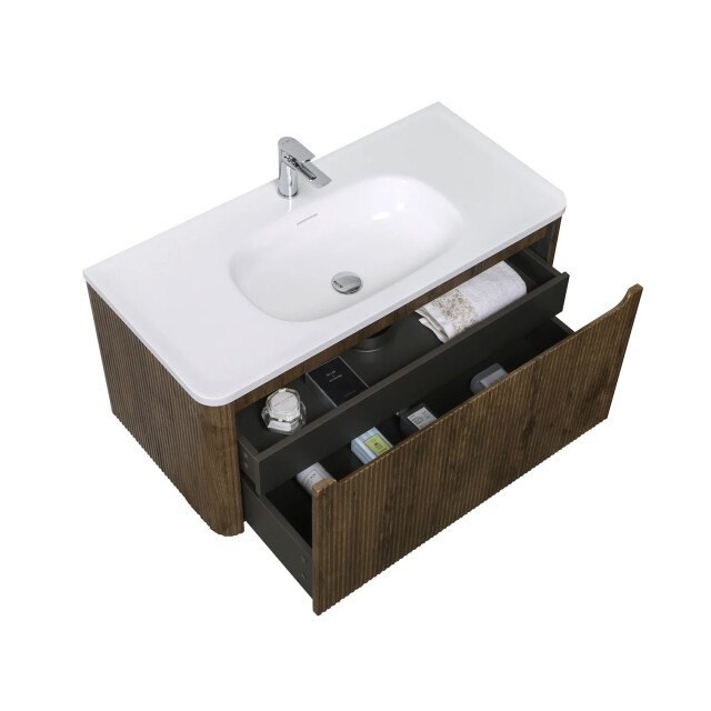 Badplaats Badkamermeubel set tundra 100 x 48 cm licht eiken badmeubel met 3510118 large